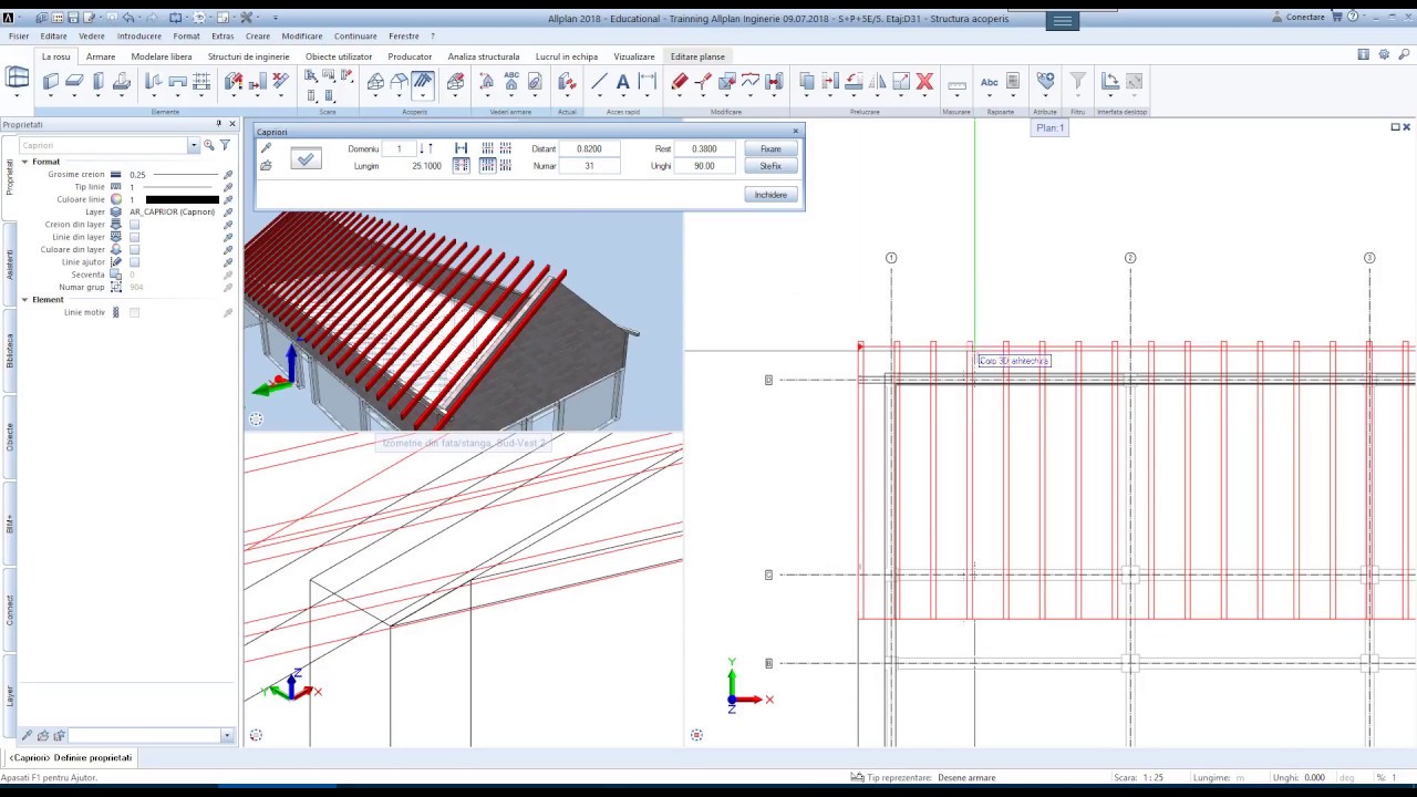 45  Modelare sarpanta 3d