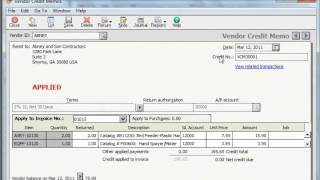 Peachtree Tutorial Entering Vendor Credit Memos Sage Training Lesson 19.3