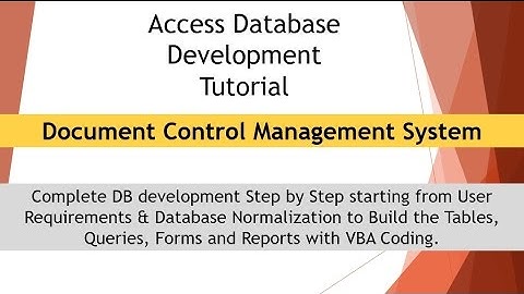 Document Control Management System Tutorial 1