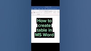 Mastering the Art of Table Creation in MS Word #msword #wordtutorials