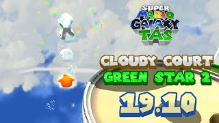 [TAS] Super Mario Galaxy 2: Cloudy Court Green Star 2 in 19.10s