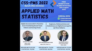 Orientation Lecture: Applied Mathematics and Statistics for CSS/PMS