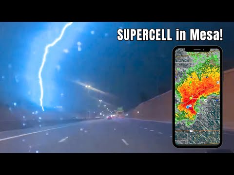 SUPERCELL THUNDERSTORM HITS MESA, AZ - Trees and Powerlines Down! (9/12/23)