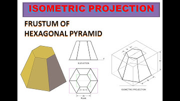 Isometric View - Frustum of Hexagonal Pyramid