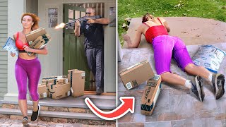 Karen Tries To Steal My Package, Then... (INSTANT KARMA)