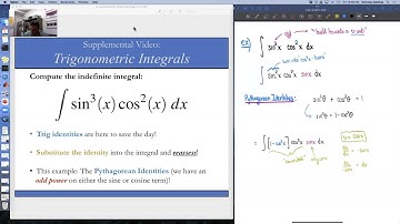 Supplemental Video: Trig Integral (Ex2) - building towards a u-sub when using a Pythagorean identity