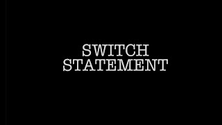 9.1 Switch Statement in JAVA