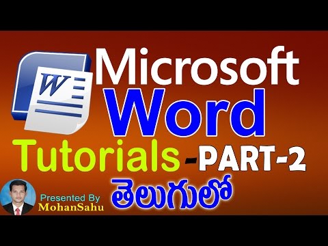 Ms Word Tutorials in Telugu Part - 2 -- LEARN COMPUTER TELUGU VIDEOS - 동영상