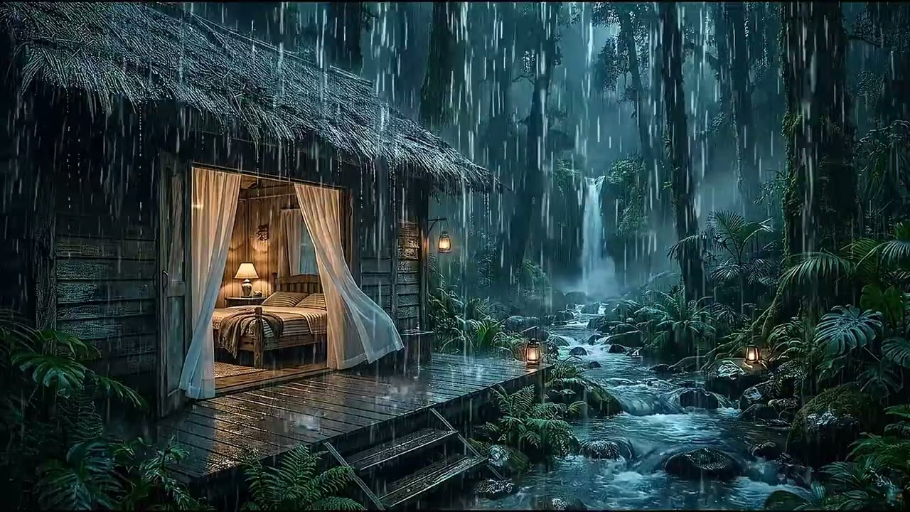 Sleep Instantly with Relaxing Rain in the Woods at Night | Nature Sounds for Sleeping