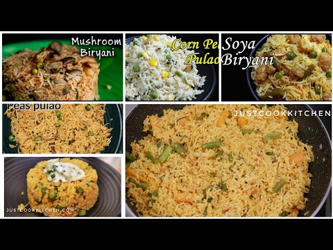 Six Types of Vegetarian Biryani and Pulao Varieties