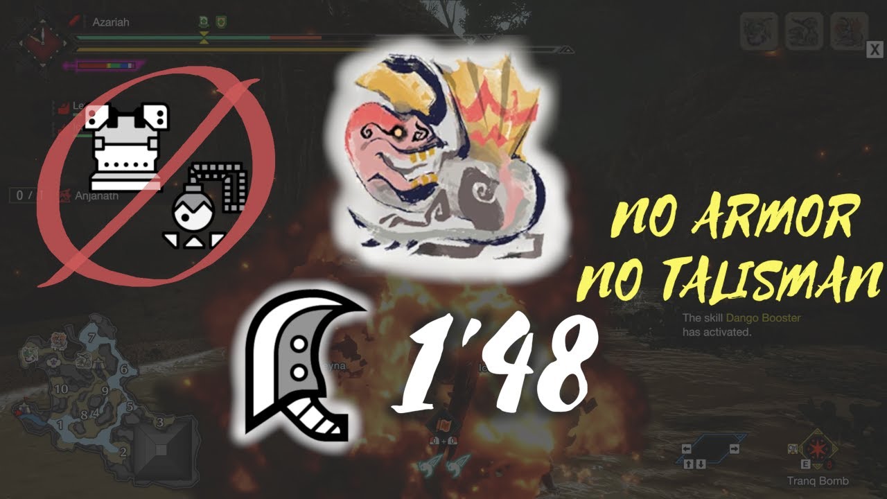 MHR:Sunbreak - Anjanath GS Solo | no Armor and Talisman [1'48"10]