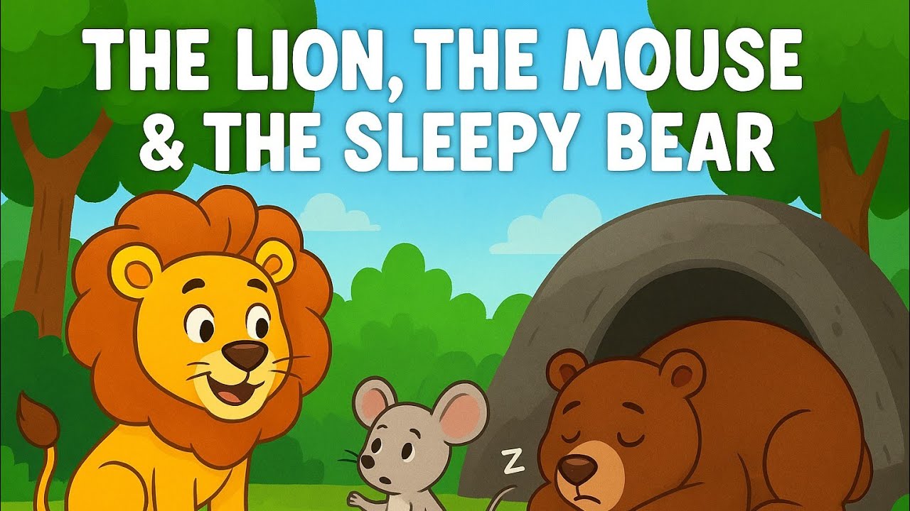 The Lion, the Mouse & the Sleepy Bear 🦁🐭 | Moral Story for Kids | Fun ...