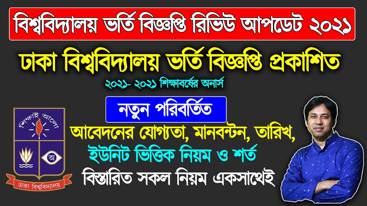 Dhaka University Admission Test 2021 Notice| DU Admission 2021| ঢাকা বিশ্ববিদ্যালয় ভর্তি বিজ্ঞপ্তি