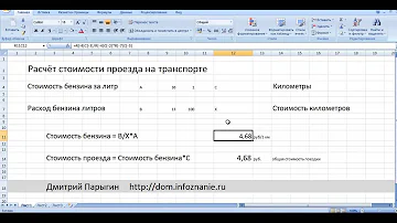 Расчёт расхода топлива, формула стоимости топлива на поездку