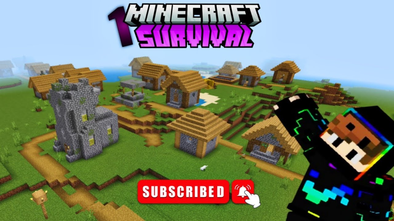 Minecraft Pe Survival Series ep 1 in hindi 😍|| Minecraft Pe 1.21+ in ...