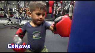 ((EPIC)) At Just 2 Years Old Mikey Garcia Son Has Boxing Skills EsNews Boxing