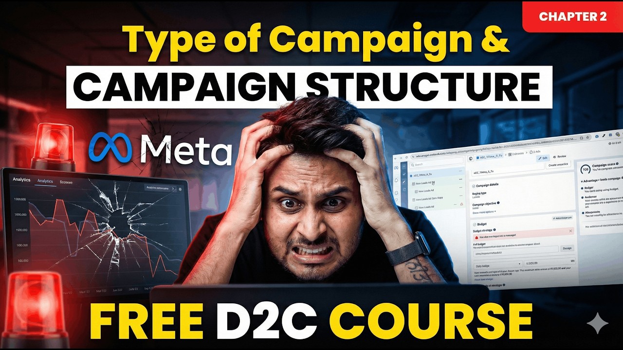 Meta Ads Campaign Structure for D2C Brands (Beginner to Pro) | D2C Course Ch-2 | Aditya Singh