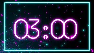 3 MINUTE neon countdown timer | 3 min stopwach