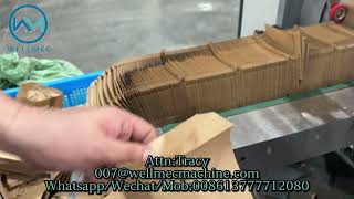 Automatic V type flat bottom paper bag machine,Máquina para fabricar bolsas de papel#paperbagmaking