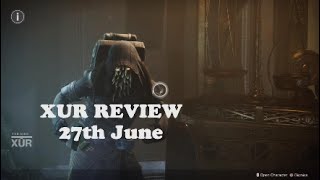 Destiny 2 Xur Review 27th 2025