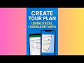 How to Create a Tour Plan Using Excel and Google My Maps with Location Data