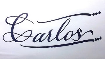 Carlos Name Signature Calligraphy Status | How to Cursive write with cut Marker #carlos @carlos