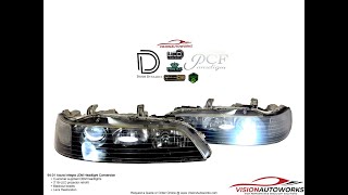 Acura Integra JDM Headlights - 3" Bi-LED, Blackout, Restoration - VisionAutoworks