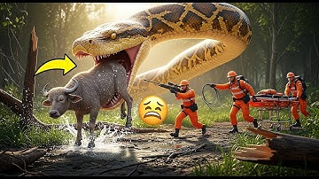 Brave Heroes Save Baby Elephant from GIANT Python Trap