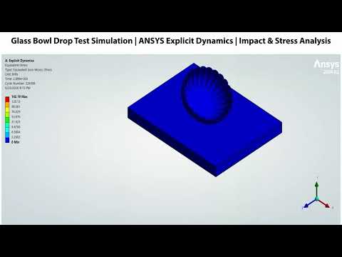 Glass Bowl Drop Test Simulation | ANSYS Explicit Dynamics | Impact & Stress Analysis
