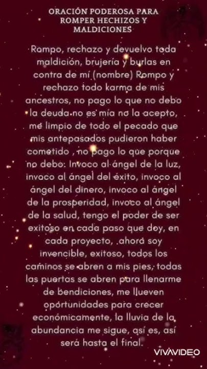 Oracion Poderosa Para Romper Hechizos Y Maldiciones PODEROSA ORACIÓN PARA ROMPER HECHIZO Y MALDICIONES - YouTube