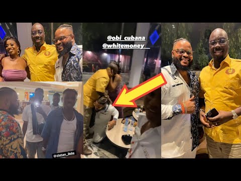 Crazy Moment WhiteMoney Knelt Down As Met Obi Cubana At Hustle & Bustle Abuja With Angel, Zlatan