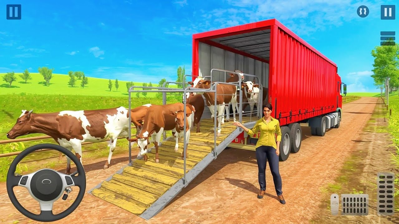 Animal Truck Transport Simulator | Big Cow Loading Mission 🐄 | Farming Game 2025