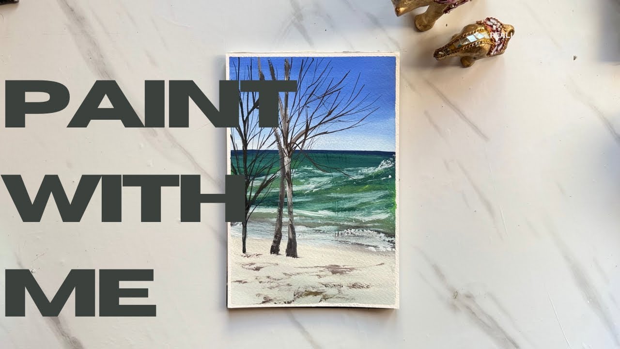 How To Paint A Seascape Beach / Seascape Painting Step By Step For Beginners / Landscape Painting 