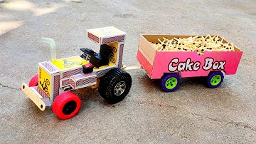 How to make matchbox tractor with trolley at home diy matchbox tractor