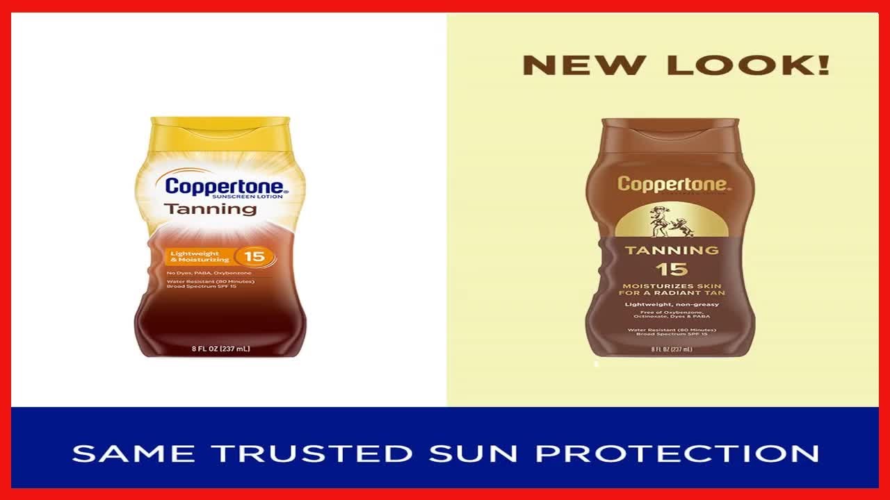 Coppertone Tanning Sunscreen Lotion, Water Resistant Body Sunscreen SPF