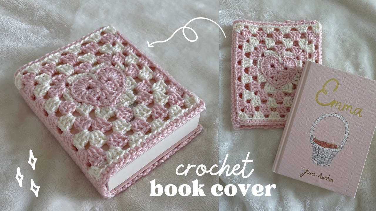 how to crochet a book cover  turn a heart granny square into an adorable  cozy book cover! 