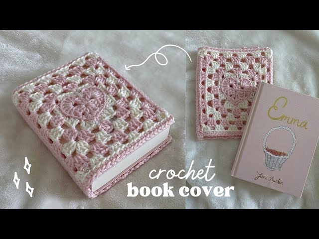 how to crochet a book cover  turn a heart granny square into an