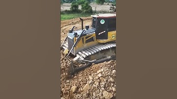High-Powered Shantui Bulldozer Pushing Soil, Speedy Land Leveling, Cutting Edge Bulldozer Technology