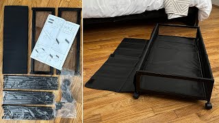 Rolling under bed storage - assembly, demo   review
