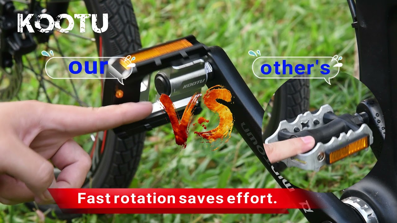 KOOTU Bike Pedals Foldable Anti-slip,Universal 9/16 Inch Folding Pedals With Reflectors Waterproof Bicycle Pedals For Road Bike Mountain Bike BMX Folding Bike Trekking Bike And Spinning Bike (Red - View #7