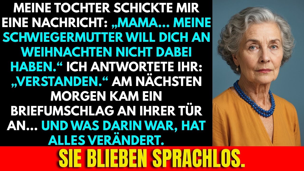 Meine Tochter Schrieb: ‘Mama, Schwiegermutter Will Dich Zu Weihnachten Nicht.’ An Der Tür: Sprachlos