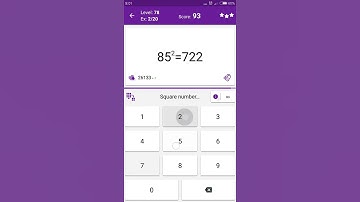 Math Tricks - Training mode - square numbers between 80 and 89 - level 078 (Number Keyboard)