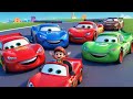 Three Racing Cars Learn Red Blue Green | Fun Colors and Counting Song for Kids