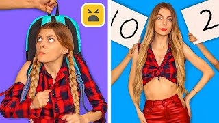 OUTFIT HACKS TO BECOME POPULAR AT SCHOOL! Girls DIY Clothes Transformation Ideas by Mariana ZD