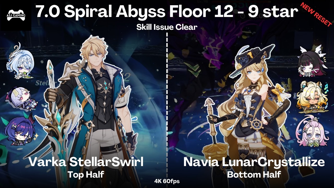New 7.0 Abyss Floor 12 9⭐| Varka StellarSwirl & Navia