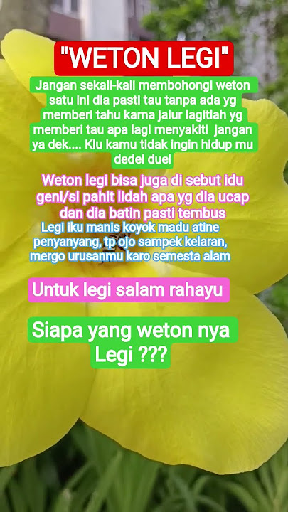 WETON LEGI/IDU GENI #weton #primbonjawa #dakwah #motivation #quotes #fyp #shorts