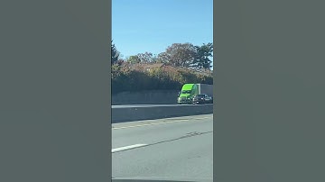 Lime Green Freight Cascadia Truck in Gaithersburg, Md on 11/3/24