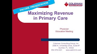 Maximizing Revenue in Primary Care 092320