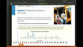Lesson 33: Session 1 - Explore Choosing a Measure of Center
