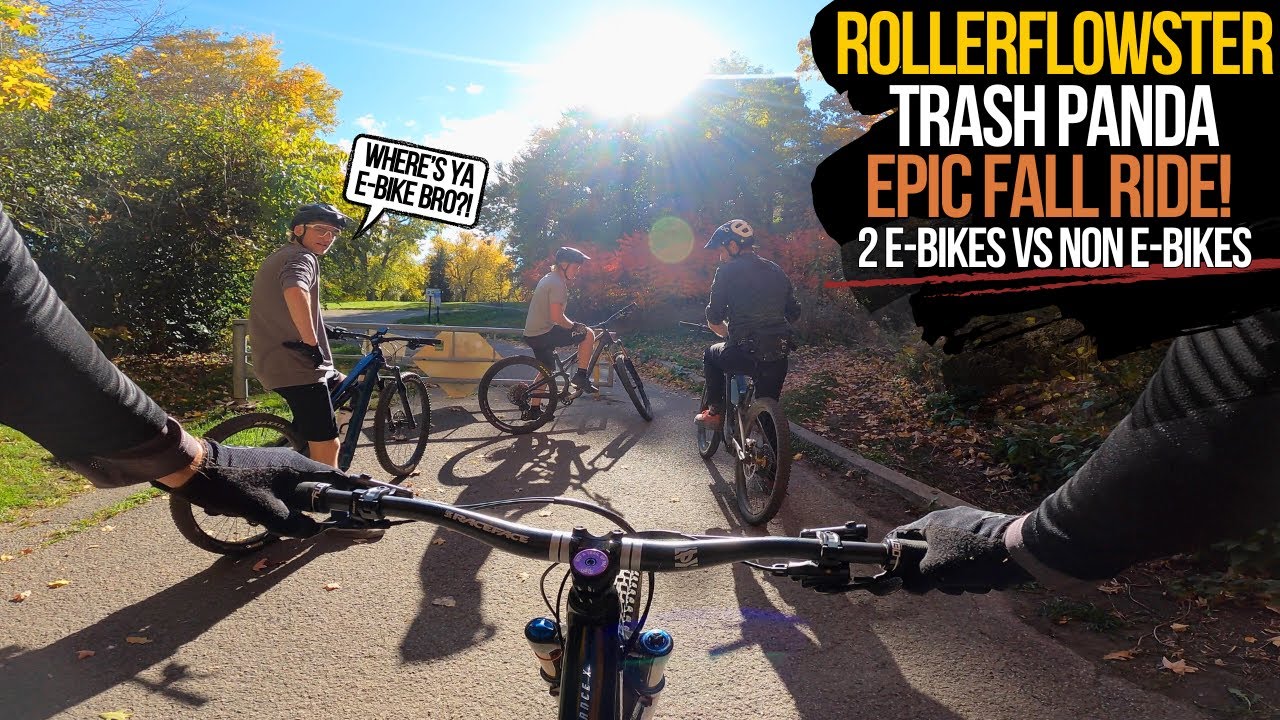 2 E-BIKES vs NON E-BIKES.. REHAB, ROLLERFLOWSTER AND TRASH PANDA ARE SO SICK!